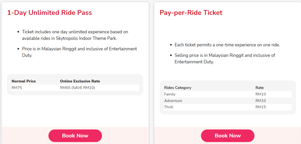 Pay-per-Ride Ticket and 1-Day Unlimited Ride Pass