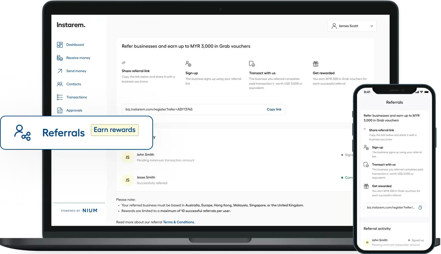 Malaysia dashboard in mobile and desktop