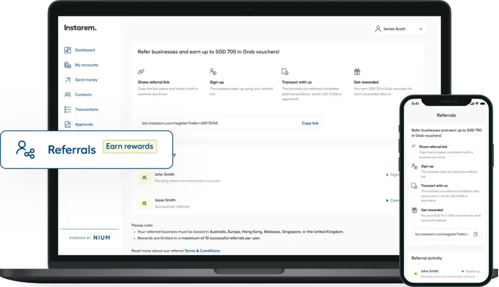 instarem sme dashboard