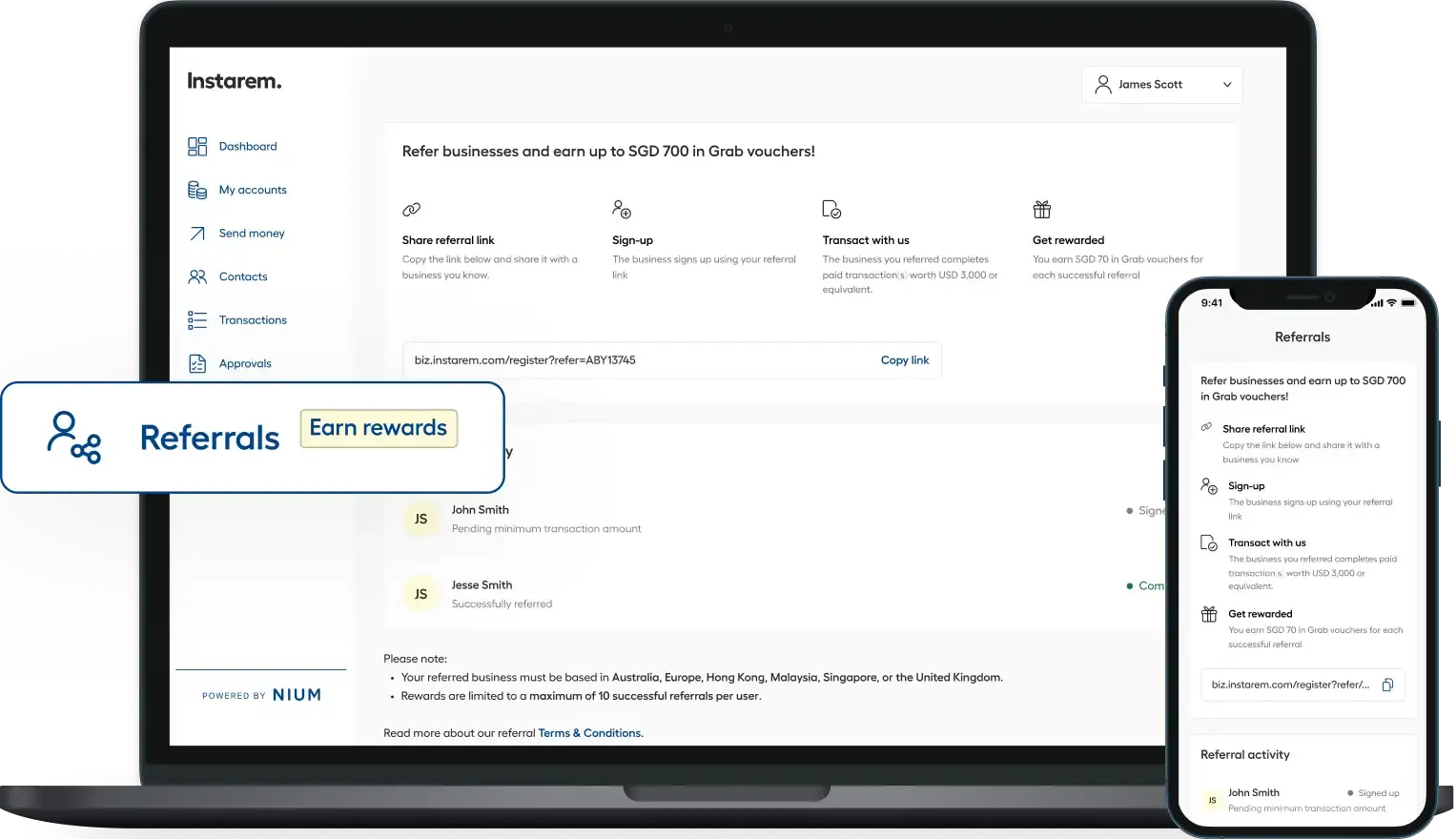 instarem sme dashboard